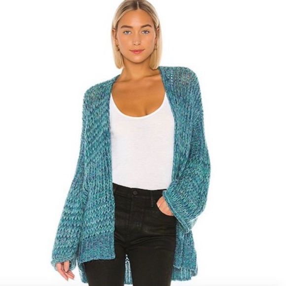 Free People Sweaters - Free People Home Town Bell Sleeve Blue Cardigan